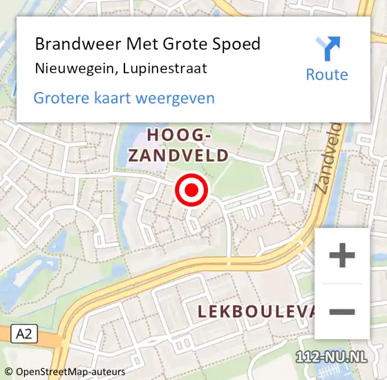 Locatie op kaart van de 112 melding: Brandweer Met Grote Spoed Naar Nieuwegein, Lupinestraat op 8 juni 2020 17:43