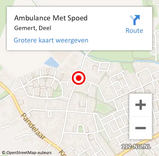 Locatie op kaart van de 112 melding: Ambulance Met Spoed Naar Gemert, Deel op 8 juni 2020 19:38