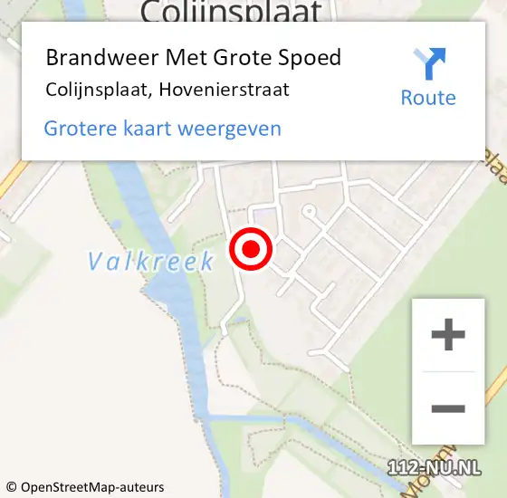 Locatie op kaart van de 112 melding: Brandweer Met Grote Spoed Naar Colijnsplaat, Hovenierstraat op 8 juni 2020 19:39