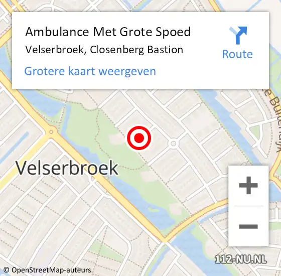 Locatie op kaart van de 112 melding: Ambulance Met Grote Spoed Naar Velserbroek, Closenberg Bastion op 8 juni 2020 20:47