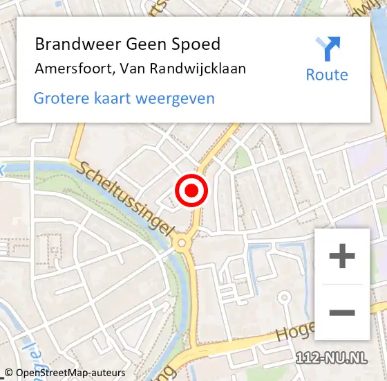 Locatie op kaart van de 112 melding: Brandweer Geen Spoed Naar Amersfoort, Van Randwijcklaan op 9 juni 2020 00:29