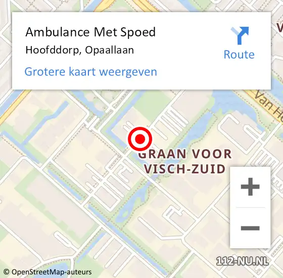 Locatie op kaart van de 112 melding: Ambulance Met Spoed Naar Hoofddorp, Opaallaan op 9 juni 2020 01:04