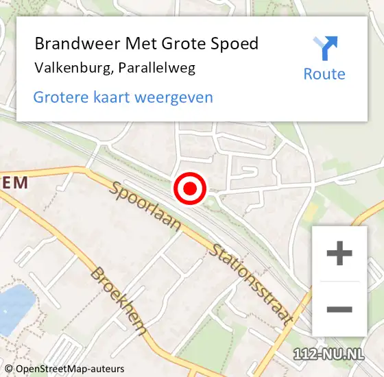 Locatie op kaart van de 112 melding: Brandweer Met Grote Spoed Naar Valkenburg, Parallelweg op 9 juni 2020 05:20