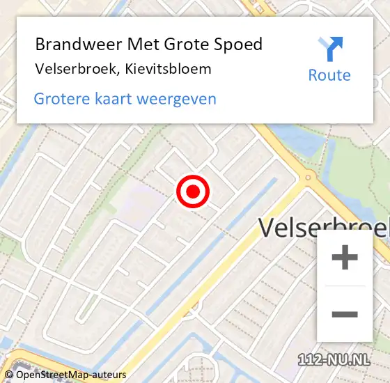 Locatie op kaart van de 112 melding: Brandweer Met Grote Spoed Naar Velserbroek, Kievitsbloem op 9 juni 2020 06:37