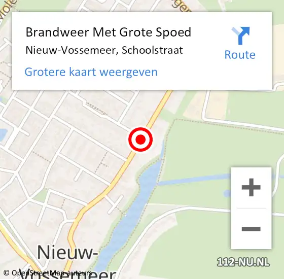 Locatie op kaart van de 112 melding: Brandweer Met Grote Spoed Naar Nieuw-Vossemeer, Schoolstraat op 9 mei 2014 06:27