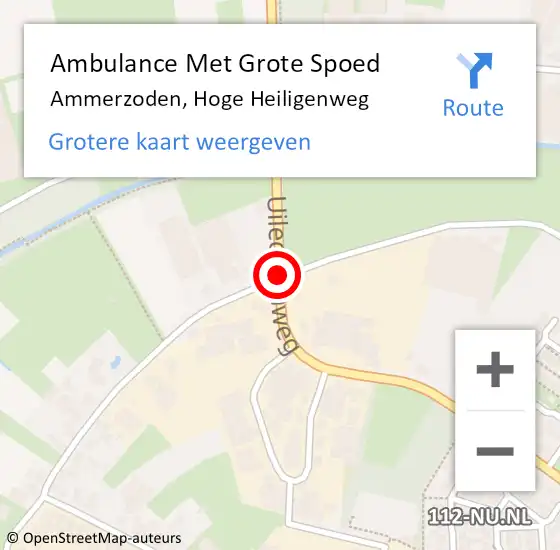 Locatie op kaart van de 112 melding: Ambulance Met Grote Spoed Naar Ammerzoden, Hoge Heiligenweg op 9 juni 2020 13:47