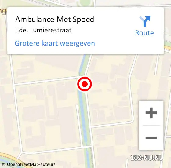 Locatie op kaart van de 112 melding: Ambulance Met Spoed Naar Ede, Lumierestraat op 9 juni 2020 14:23