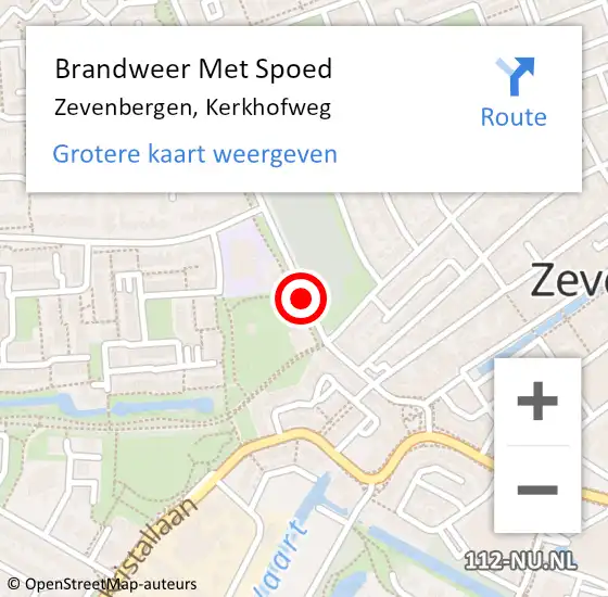 Locatie op kaart van de 112 melding: Brandweer Met Spoed Naar Zevenbergen, Kerkhofweg op 9 juni 2020 15:09