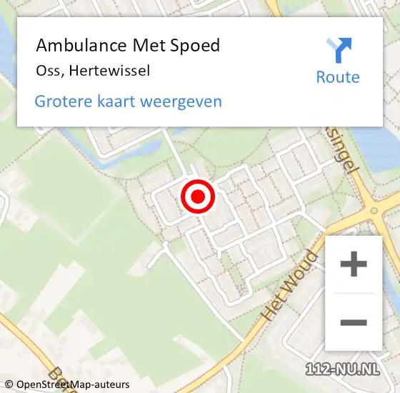 Locatie op kaart van de 112 melding: Ambulance Met Spoed Naar Oss, Hertewissel op 9 juni 2020 18:12