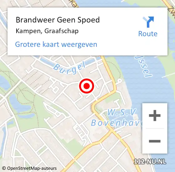 Locatie op kaart van de 112 melding: Brandweer Geen Spoed Naar Kampen, Graafschap op 9 juni 2020 19:42