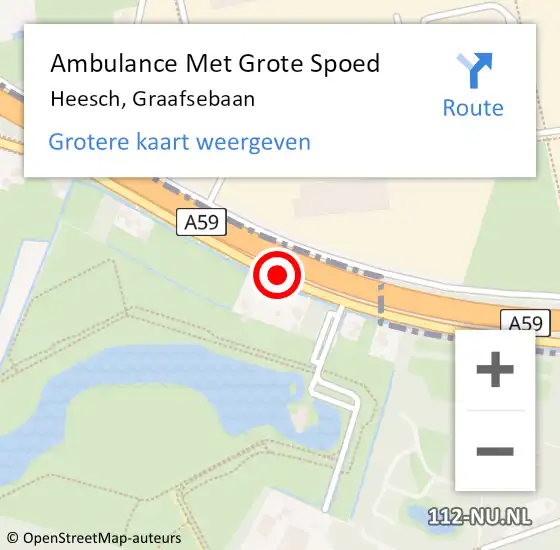 Locatie op kaart van de 112 melding: Ambulance Met Grote Spoed Naar Heesch, Graafsebaan op 9 juni 2020 22:15