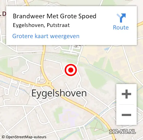 Locatie op kaart van de 112 melding: Brandweer Met Grote Spoed Naar Eygelshoven, Putstraat op 10 juni 2020 01:14