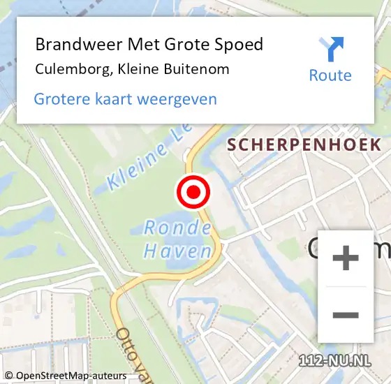 Locatie op kaart van de 112 melding: Brandweer Met Grote Spoed Naar Culemborg, Kleine Buitenom op 10 juni 2020 01:50