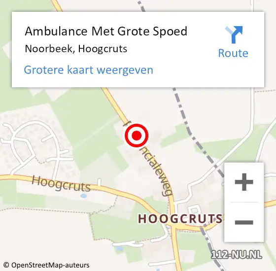 Locatie op kaart van de 112 melding: Ambulance Met Grote Spoed Naar Noorbeek, Hoogcruts op 9 mei 2014 08:05