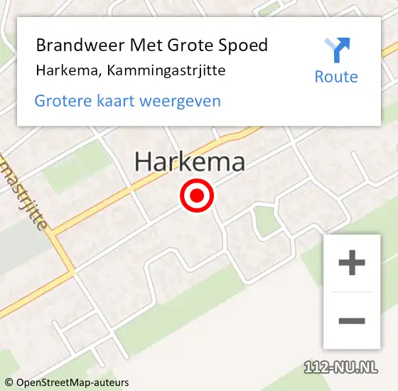 Locatie op kaart van de 112 melding: Brandweer Met Grote Spoed Naar Harkema, Kammingastrjitte op 10 juni 2020 07:25