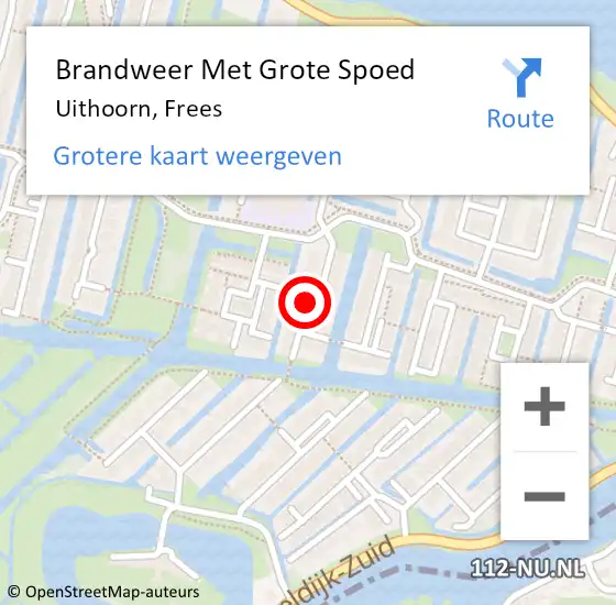 Locatie op kaart van de 112 melding: Brandweer Met Grote Spoed Naar Uithoorn, Frees op 10 juni 2020 09:45