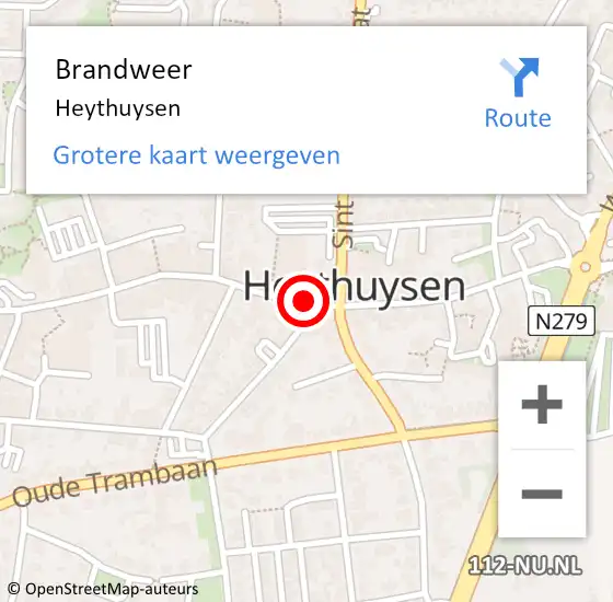 Locatie op kaart van de 112 melding: Brandweer Heythuysen op 10 juni 2020 12:04