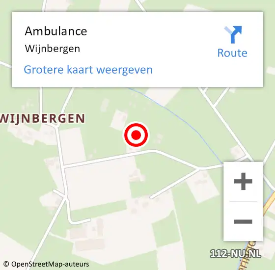 Locatie op kaart van de 112 melding: Ambulance Wijnbergen op 10 juni 2020 19:29