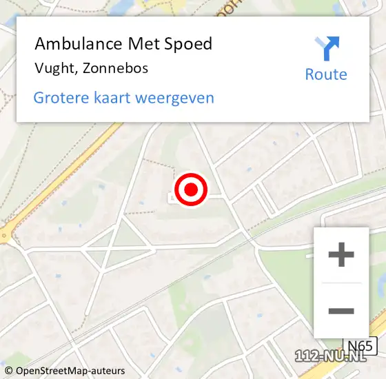 Locatie op kaart van de 112 melding: Ambulance Met Spoed Naar Vught, Zonnebos op 10 juni 2020 19:46