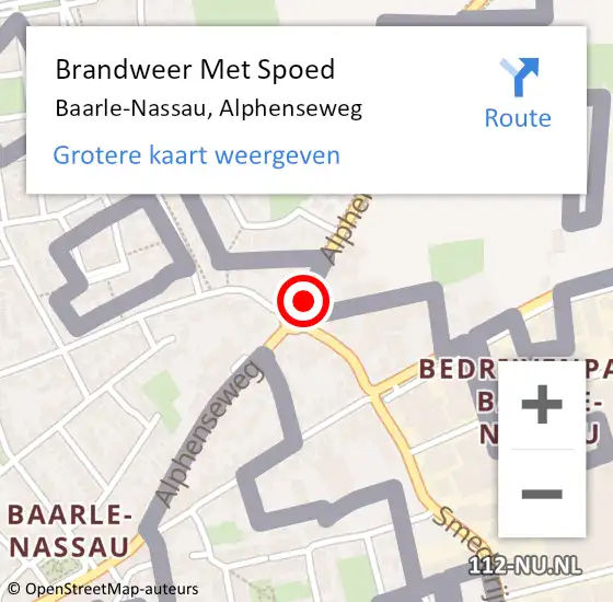 Locatie op kaart van de 112 melding: Brandweer Met Spoed Naar Baarle-Nassau, Alphenseweg op 10 juni 2020 20:11