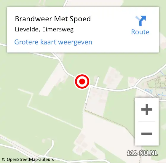 Locatie op kaart van de 112 melding: Brandweer Met Spoed Naar Lievelde, Eimersweg op 11 juni 2020 05:53