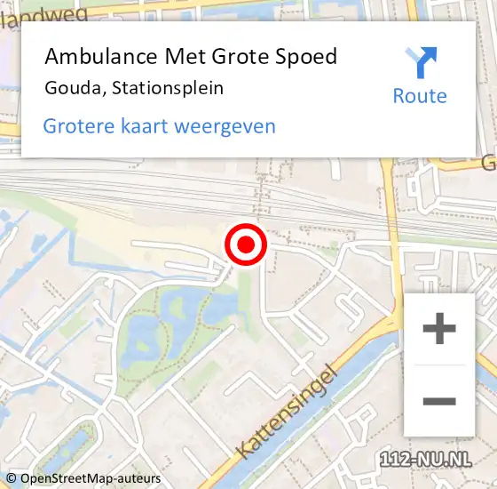 Locatie op kaart van de 112 melding: Ambulance Met Grote Spoed Naar Gouda, Stationsplein op 11 juni 2020 07:48