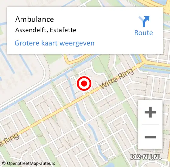 Locatie op kaart van de 112 melding: Ambulance Assendelft, Estafette op 11 juni 2020 08:02