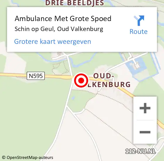 Locatie op kaart van de 112 melding: Ambulance Met Grote Spoed Naar Schin op Geul, Oud Valkenburg op 9 mei 2014 10:03