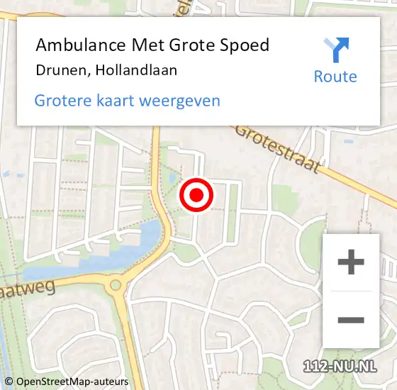 Locatie op kaart van de 112 melding: Ambulance Met Grote Spoed Naar Drunen, Hollandlaan op 11 juni 2020 09:47