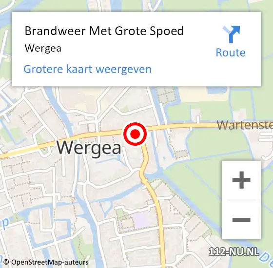 Locatie op kaart van de 112 melding: Brandweer Met Grote Spoed Naar Wergea op 11 juni 2020 12:24