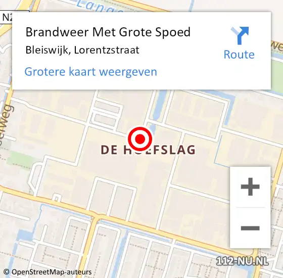 Locatie op kaart van de 112 melding: Brandweer Met Grote Spoed Naar Bleiswijk, Lorentzstraat op 11 juni 2020 12:46