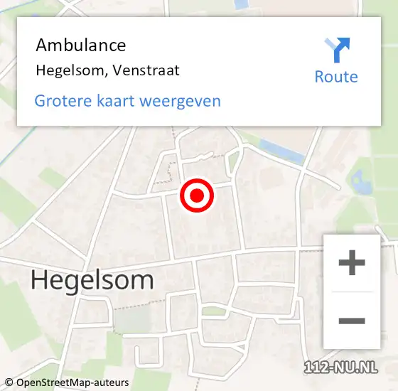 Locatie op kaart van de 112 melding: Ambulance Hegelsom, Venstraat op 9 mei 2014 10:28