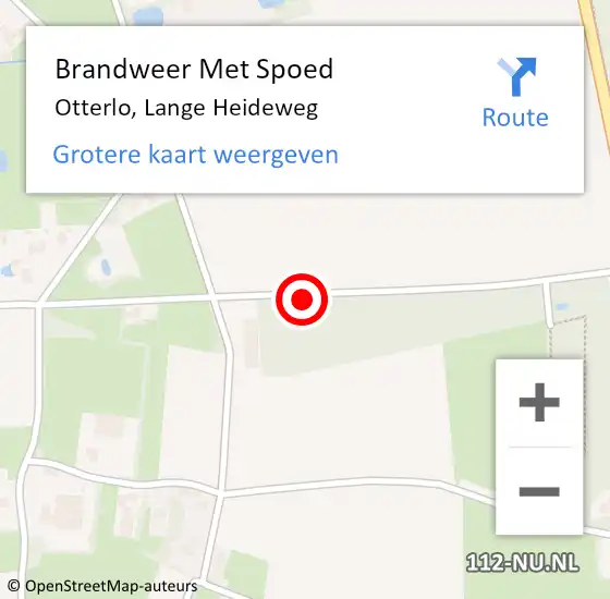Locatie op kaart van de 112 melding: Brandweer Met Spoed Naar Otterlo, Lange Heideweg op 11 juni 2020 13:45