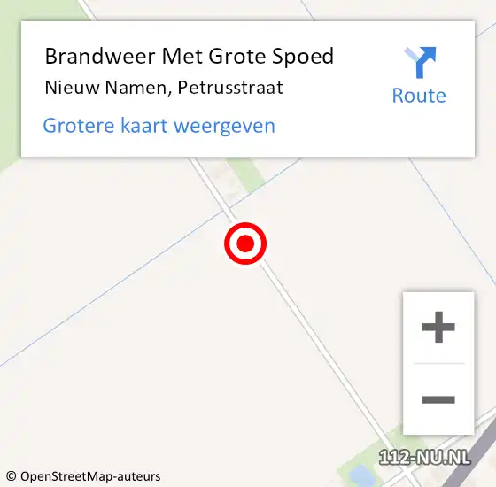 Locatie op kaart van de 112 melding: Brandweer Met Grote Spoed Naar Nieuw Namen, Petrusstraat op 11 juni 2020 15:43