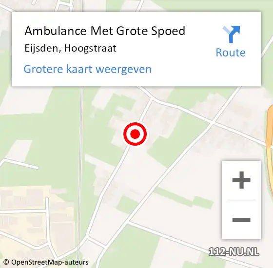 Locatie op kaart van de 112 melding: Ambulance Met Grote Spoed Naar Eijsden, Hoogstraat op 9 mei 2014 10:50