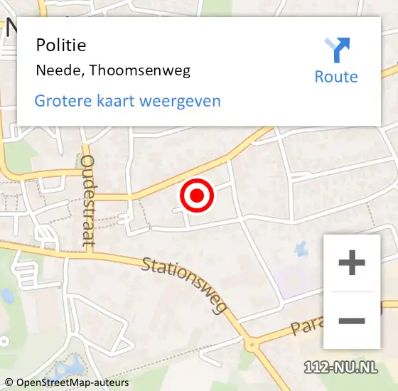 Locatie op kaart van de 112 melding: Politie Neede, Thoomsenweg op 11 juni 2020 18:11