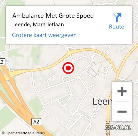 Locatie op kaart van de 112 melding: Ambulance Met Grote Spoed Naar Leende, Margrietlaan op 11 juni 2020 19:23
