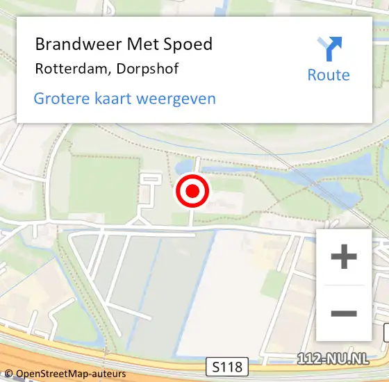 Locatie op kaart van de 112 melding: Brandweer Met Spoed Naar Rotterdam, Dorpshof op 11 juni 2020 21:59