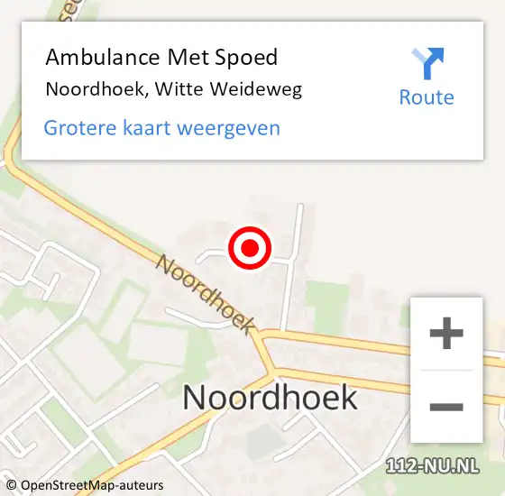 Locatie op kaart van de 112 melding: Ambulance Met Spoed Naar Noordhoek, Witte Weideweg op 9 mei 2014 11:19