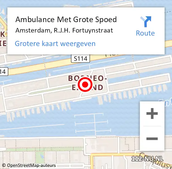 Locatie op kaart van de 112 melding: Ambulance Met Grote Spoed Naar Amsterdam, R.J.H. Fortuynstraat op 11 juni 2020 22:58