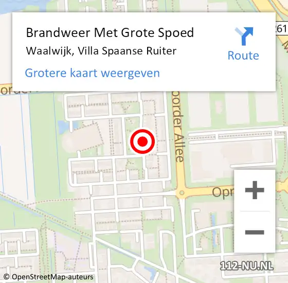 Locatie op kaart van de 112 melding: Brandweer Met Grote Spoed Naar Waalwijk, Villa Spaanse Ruiter op 12 juni 2020 00:36