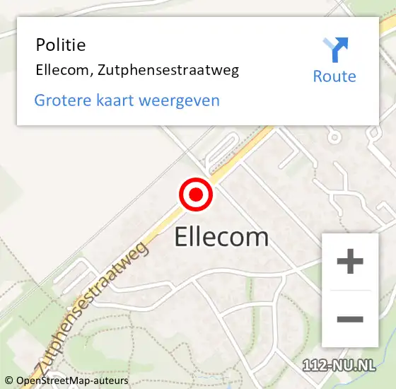 Locatie op kaart van de 112 melding: Politie Dieren, Zutphensestraatweg op 12 juni 2020 02:15
