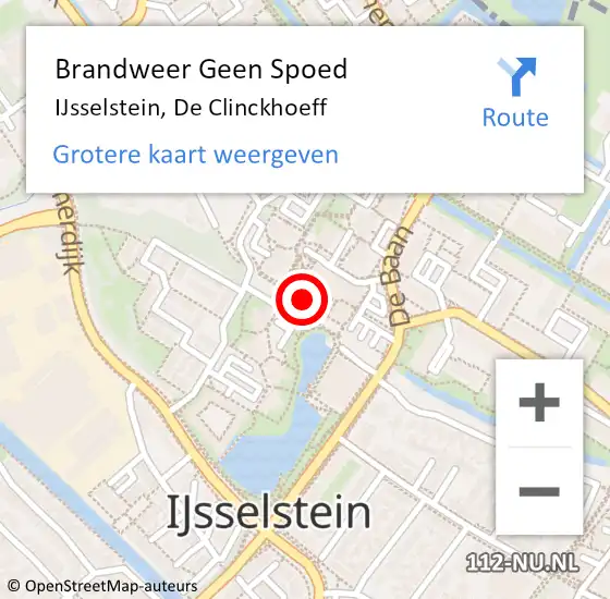 Locatie op kaart van de 112 melding: Brandweer Geen Spoed Naar IJsselstein, De Clinckhoeff op 12 juni 2020 07:59