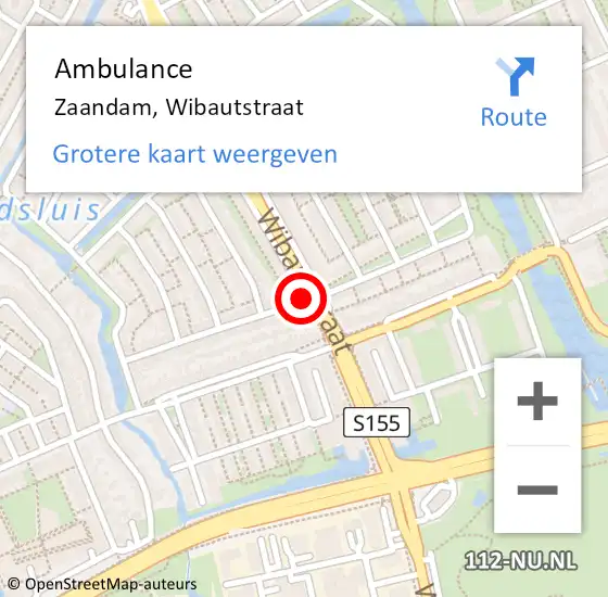 Locatie op kaart van de 112 melding: Ambulance Zaandam, Wibautstraat op 12 juni 2020 08:41