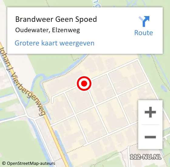 Locatie op kaart van de 112 melding: Brandweer Geen Spoed Naar Oudewater, Elzenweg op 12 juni 2020 09:38