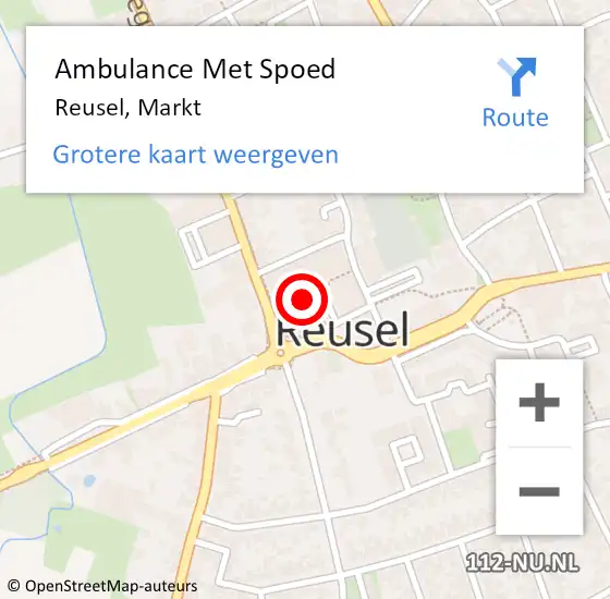 Locatie op kaart van de 112 melding: Ambulance Met Spoed Naar Reusel, Markt op 12 juni 2020 09:45