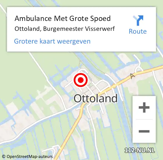 Locatie op kaart van de 112 melding: Ambulance Met Grote Spoed Naar Ottoland, Burgemeester Visserwerf op 12 juni 2020 11:12