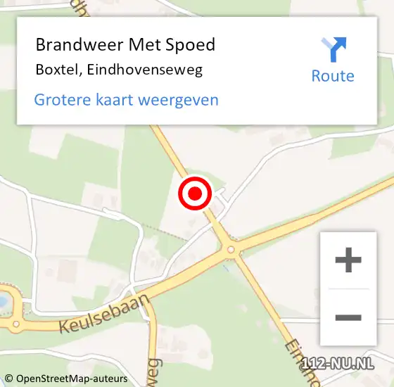 Locatie op kaart van de 112 melding: Brandweer Met Spoed Naar Boxtel, Eindhovenseweg op 12 juni 2020 13:05