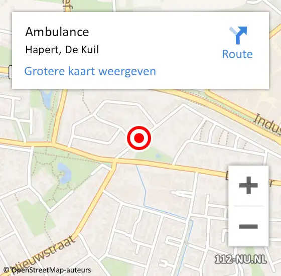 Locatie op kaart van de 112 melding: Ambulance Hapert, De Kuil op 12 juni 2020 14:56