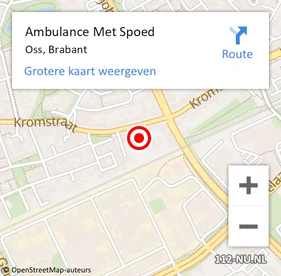 Locatie op kaart van de 112 melding: Ambulance Met Spoed Naar Oss, Brabant op 12 juni 2020 14:59